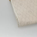 Christian Dior Honeycomb Canvas Chain Shoulder Bag PVC Leather White Auth EC494-16