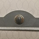 Christian Dior Honeycomb Canvas Chain Shoulder Bag PVC Leather White Auth EC494-14