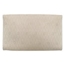 Christian Dior Honeycomb Canvas Chain Shoulder Bag PVC Leather White Auth EC494-2