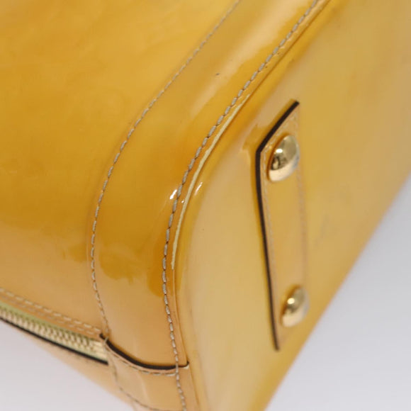 LOUIS VUITTON Monogram Vernis Alma PM Hand Bag Citrin M90101 LV Auth EC497