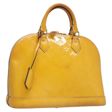 LOUIS VUITTON Monogram Vernis Alma PM Hand Bag Citrin M90101 LV Auth EC497