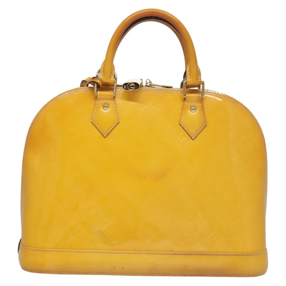 LOUIS VUITTON Monogram Vernis Alma PM Hand Bag Citrin M90101 LV Auth EC497
