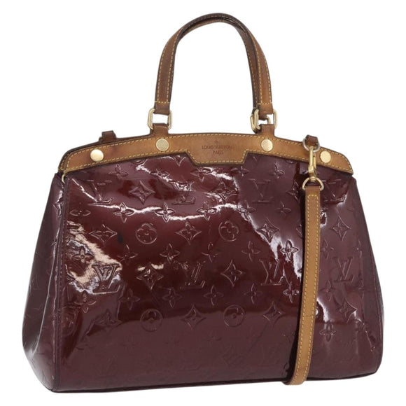LOUIS VUITTON Vernis Blair MM Handtasche 2-Wege Rouge Favist M91690 LV Auth EC506