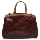 LOUIS VUITTON Vernis Blair MM Hand Bag 2way Rouge Favist M91690 LV Auth EC506-2