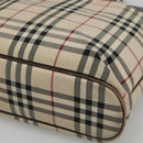 BURBERRY Nova Check Hand Bag Canvas Beige Auth EC510-8