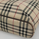 BURBERRY Nova Check Hand Bag Canvas Beige Auth EC510-16