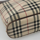 BURBERRY Nova Check Hand Bag Canvas Beige Auth EC510-17