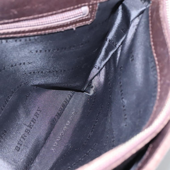 BURBERRY Nova Check Hand Bag Canvas Beige Auth EC510