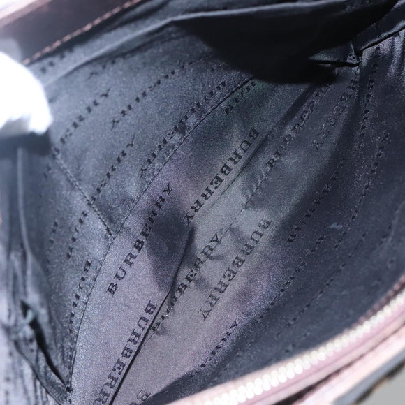 BURBERRY Nova Check Hand Bag Canvas Beige Auth EC510