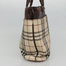 BURBERRY Nova Check Hand Bag Canvas Beige Auth EC510-3