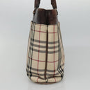 BURBERRY Nova Check Hand Bag Canvas Beige Auth EC510-4