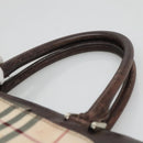 BURBERRY Nova Check Hand Bag Canvas Beige Auth EC510-14