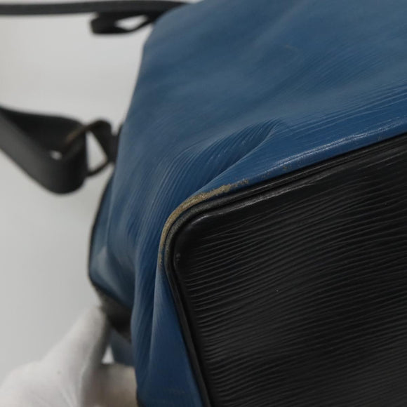 LOUIS VUITTON Epi Petit Noe Shoulder Bag Bicolor Black Blue M44152 Auth EC511