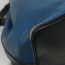 LOUIS VUITTON Epi Petit Noe Shoulder Bag Bicolor Black Blue M44152 Auth EC511-8