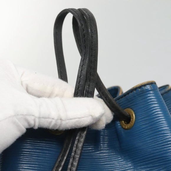 LOUIS VUITTON Epi Petit Noe Shoulder Bag Bicolor Black Blue M44152 Auth EC511