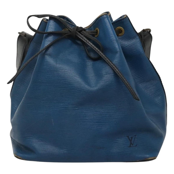 LOUIS VUITTON Epi Petit Noe Shoulder Bag Bicolor Black Blue M44152 Auth EC511