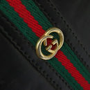 GUCCI Web Sherry Line Attache case Hand Bag Leather Red Black Green Auth EC515-19