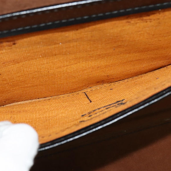 GUCCI Web Sherry Line Attache case Hand Bag Leather Red Black Green Auth EC515