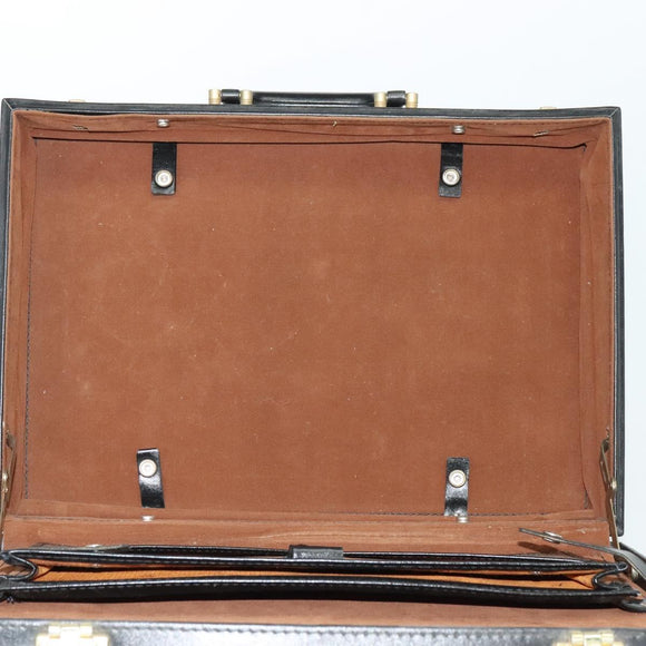 GUCCI Web Sherry Line Attache case Hand Bag Leather Red Black Green Auth EC515