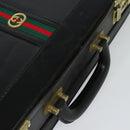 GUCCI Web Sherry Line Attache case Hand Bag Leather Red Black Green Auth EC515-8