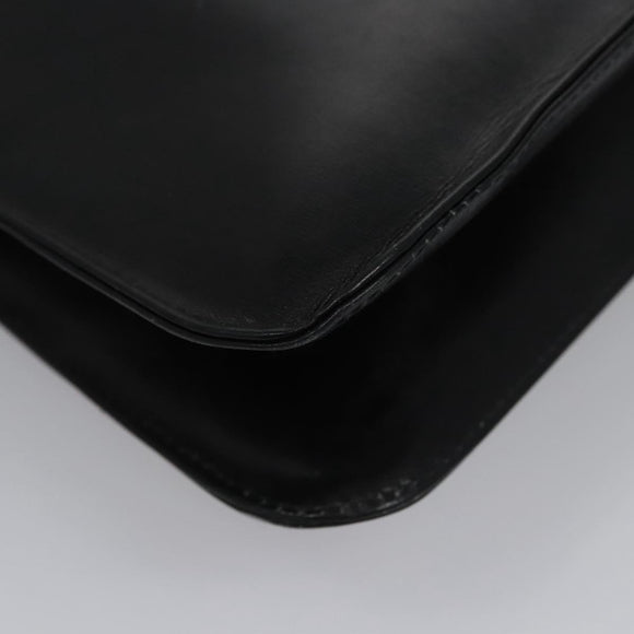 CELINE Shoulder Bag Leather Black Gold Auth EC517