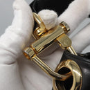 CELINE Shoulder Bag Leather Black Gold Auth EC517-14