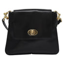 CELINE Shoulder Bag Leather Black Gold Auth EC517-2
