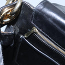 CELINE Shoulder Bag Leather Black Gold Auth EC517-20