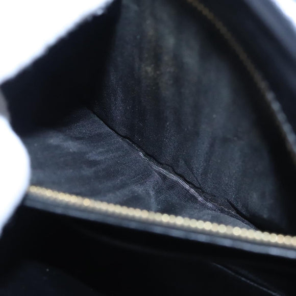 CELINE Shoulder Bag Leather Black Gold Auth EC517