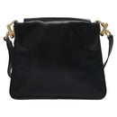CELINE Shoulder Bag Leather Black Gold Auth EC517-3
