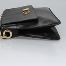 CELINE Shoulder Bag Leather Black Gold Auth EC517-5