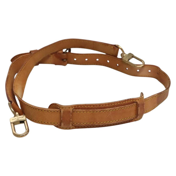 LOUIS VUITTON Adjustable Shoulder Strap Leather 36.6""-44.1"" Beige Auth EC522