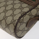 GUCCI GG Supreme Web Sherry Line Bag PVC Beige Gold Red 56 02 087 Auth EC527-10