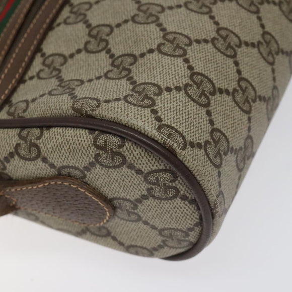 GUCCI GG Supreme Web Sherry Line Bag PVC Beige Gold Red 56 02 087 Auth EC527