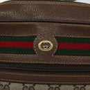 GUCCI GG Supreme Web Sherry Line Bag PVC Beige Gold Red 56 02 087 Auth EC527-15