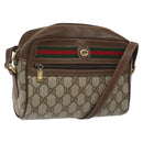 GUCCI GG Supreme Web Sherry Line Bag PVC Beige Gold Red 56 02 087 Auth EC527-1