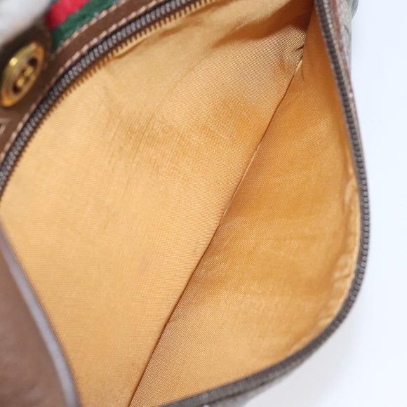 GUCCI GG Supreme Web Sherry Line Bag PVC Beige Gold Red 56 02 087 Auth EC527