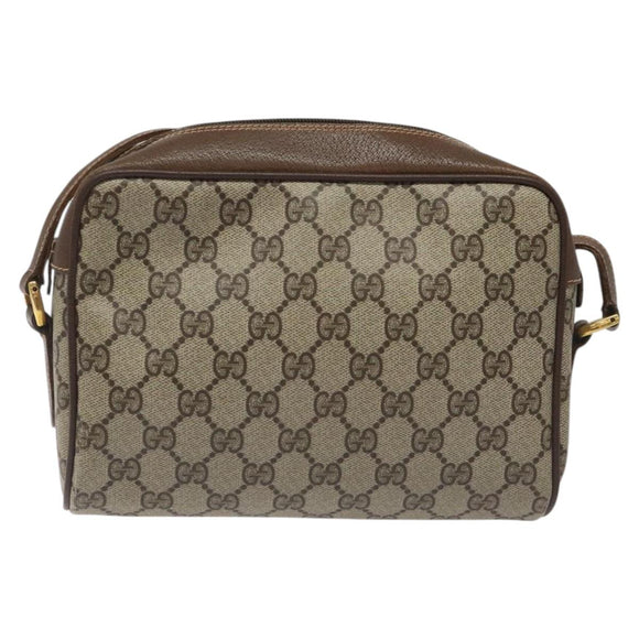 GUCCI GG Supreme Web Sherry Line Bag PVC Beige Gold Red 56 02 087 Auth EC527