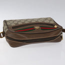 GUCCI GG Supreme Web Sherry Line Bag PVC Beige Gold Red 56 02 087 Auth EC527-6