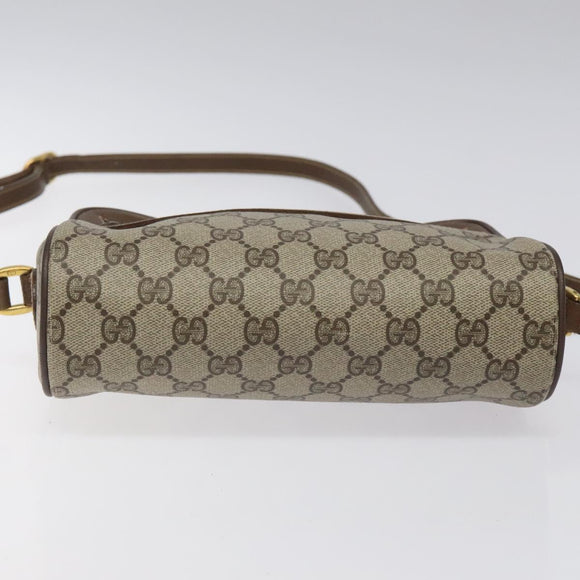 GUCCI GG Supreme Web Sherry Line Bag PVC Beige Gold Red 56 02 087 Auth EC527