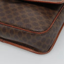 CELINE Macadam Canvas Circle Shoulder Bag PVC Leather Brown Gold Auth EC528-14