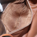 CELINE Macadam Canvas Circle Shoulder Bag PVC Leather Brown Gold Auth EC528-11