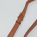 CELINE Macadam Canvas Circle Shoulder Bag PVC Leather Brown Gold Auth EC528-8