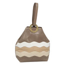 CELINE Shoulder Bag Leather Brown Gold Auth EC529-1