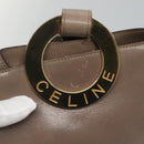 CELINE Shoulder Bag Leather Brown Gold Auth EC529-10