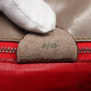 CELINE Shoulder Bag Leather Brown Gold Auth EC529-12