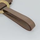 CELINE Shoulder Bag Leather Brown Gold Auth EC529-7