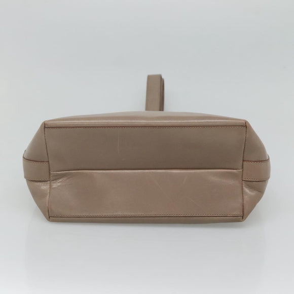 CELINE Shoulder Bag Leather Brown Gold Auth EC529