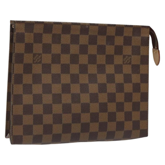LOUIS VUITTON Damier Ebene Poche Toilette 26 Pouch N47543 LV Auth EC531