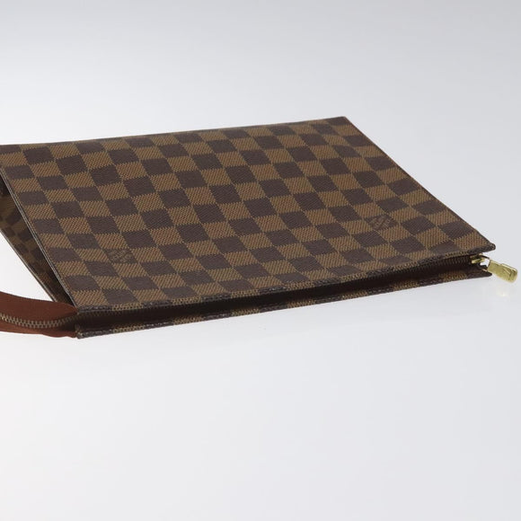 LOUIS VUITTON Damier Ebene Poche Toilette 26 Pouch N47543 LV Auth EC531